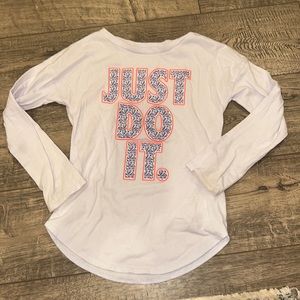Nike long sleeve tshirt lavender 6 “just do it”